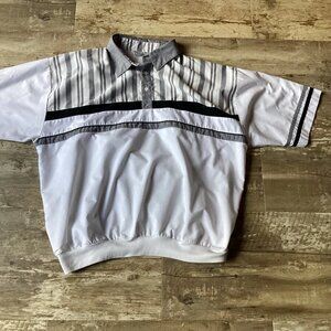 VTG PALMLAND Banded Elastic Waist White Polo Men's Large